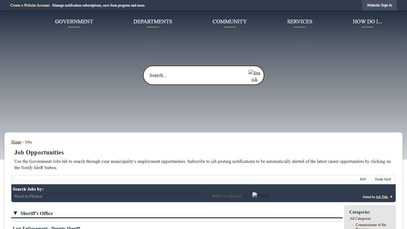 Jobs • Sheriff's Office